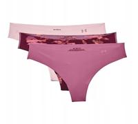 Intimo Under Armour PS Thong 3Pack Print - pace pink/dark cherry - Rosa (XS)