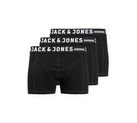 Jack & Jones Jacsense Trunks, Confezione da 3 Boxer Shorts, Nero/Dettaglio: Nero e Nero, XXXXXXL (Pacco da 3) Uomo