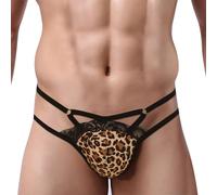 Intimo Uomo Sexy - da Uomo A Triangolo con Stampa Leopardata Sexy E alla Moda Morbido E Divertente (Coffee One Size)
