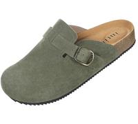Intini Zoccoli e Sabot Uomo Donna Ciabatte in Pelle Chiuse | Pantofole Comodo, Scarpe con Adjustable chiusura, Ciabatta Sottopiede in Sughero