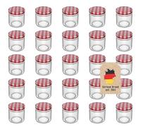 INTIRILIFE 25 vasetti per conserve con coperchio - 150 ml - 6,5 x 6,5 cm -Bicchieri piccoli per marmellata vasetti per la conservazione con coperchi a vite, vasetti per spezie perfetti da regalare