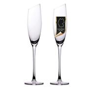 INTIRILIFE 2x Bicchiere da champagne con bordo moderno - Capacità 150 ml - Bicchiere da spumante Prosecco Lavabile in lavastoviglie Vetro di cristallo antiurto