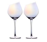 INTIRILIFE 2x bicchiere da vino con bordo moderno - capacità 470 ml e arcobaleno luccicante - Calice da vino rosso Lavabile in lavastoviglie Vetro di cristallo antiurto