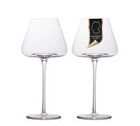 INTIRILIFE 2x Bicchiere da vino con design moderno - Capacità di 600 ml - Bicchiere da Vino bianco Vino rosso, calice, lavabile in lavastoviglie, vetro di cristallo, resistente agli urti