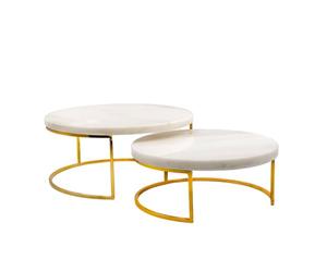 INTIRILIFE 2x piatto per torte alzata per torta con marmo bianco e oro - 17 x 8 cm - 20 x 12,5 cm - piatto per torte piatto da portata rotondo per dolci