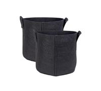 INTIRILIFE 2X Sacchetto di piantagione in Tessuto di Pile 11 Litri -3 galloni 25 x 22 cm- Vaso per Piante con Maniglie per Il Trasporto per Giardino, Serra - Sacchetto per fioriera, per Piante