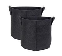 Intirilife 2x sacchetto per piantine in tessuto di pile 20 litri -5 galloni 30 x 25 cm - vaso per piante con maniglie per il trasporto per giardino, serra - sacchetto per fioriere sacchetto per piante