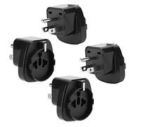 Intirilife 4x Adattatore presa in NERO - Set di 4 adattatori da viaggio Schuko da tipo B a UE per presa per America, Giappone, Canada, Tailandia - convertitore convertitore