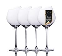 INTIRILIFE 4x bicchiere da vino con bordo moderno - Capacità 470 ml - Calice da vino rosso Lavabile in lavastoviglie Vetro di cristallo antiurto