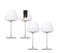 INTIRILIFE 4x Bicchiere da vino con design moderno - Capacità di 600 ml - Bicchiere da Vino bianco Vino rosso, calice, lavabile in lavastoviglie, vetro di cristallo, resistente agli urti