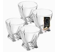 INTIRILIFE 4X Set di Bicchieri da Whisky in Cristallo Chiaro 'Twisted' - 260ml- Bicchiere di Cristallo Old Fashioned Whisky Senza Piombo- Lavabile in lavastoviglie-per Cocktail Scotch Gin Rum Acqua