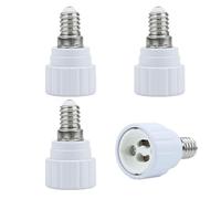 INTIRILIFE Adattatore da E14 a GU10 in Bianco - 4X adattatori per convertire Le lampade GU10 in Prese E14 - Set di 4 convertitori per lampade LED e lampadine CFL