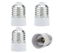 INTIRILIFE Adattatore per Attacco Lampada da E27 a E14 in Bianco - Adattatore per Lampada 4X per la conversione da Lampada E14 a Attacco E27 - Set di 4 convertitori per Attacco Lampada Lampade LED