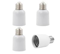 INTIRILIFE Adattatore per Attacco Lampada da E27 a E40 in Bianco - Adattatore per Lampada 4X per la conversione da Lampada E40 a Attacco E27 - Set di 4 convertitori per Attacco Lampada Lampade LED