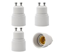 INTIRILIFE Adattatore per Attacco Lampada da GU10 a E14 in Bianco - Adattatore per Lampada 4X per la conversione da Lampada E14 a Attacco GU10 - Set di 4 convertitori per Attacco Lampada Lampade LED