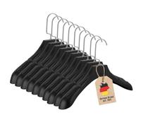 Intirilife Appendiabiti in NERO UNIVERSALE - 10 appendiabiti in plastica con superficie antiscivolo - 39 x 4 x 15 cm - Appendibiancheria, appendigiacca