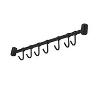 Intirilife appendiabiti per la cucina in acciaio inox con 7 ganci mobili da forare - 39.6 x 3.4 x 2.2 cm - ringhiera cucina gancio porta utensili cucina asta porta bicchieri da parete