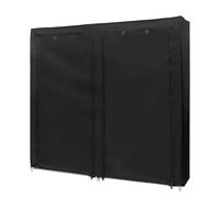 INTIRILIFE Armadio pieghevole 120 x 30 x 110 cm in RABEN Schwarz - con cerniera armadio armadio scarpiera credenza con 12 scomparti - Armadio campeggio tessile
