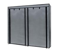 INTIRILIFE Armadio pieghevole 120x30x110 cm in GRIGIO CENERE - Con cerniera Armadio in stoffa Armadio Scarpiera Credenza con 12 scomparti - Armadio da campeggio Armadio in tessuto