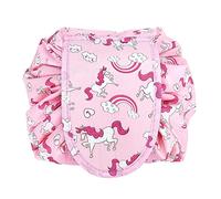 INTIRILIFE Borsa cosmetica in Cavalli Bianchi Rosa - Borsa da Toilette Rotonda con Stringhe per Il serraggio, 2 Tasche Interne, Zip Ideali per i Viaggi - Conservazione per Il Trucco ECC.