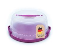 INTIRILIFE Contenitore da trasporto Contenitore per torte e crostate in plastica viola - 29,8 x 28,8 x 13,2 cm - rotondo Coperchio per torte con chiusura a scatto con maniglia di trasporto