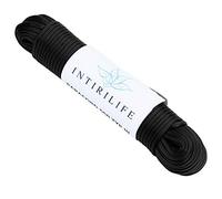 INTIRILIFE Corda da 31 m in Nylon per Esterni, Colore Nero, Lunghezza 31 m e Spessore 4 mm, Corda Paracord antistrappo e Robusta, con 7 Fili, Versatile per Il Giardino e così Via.