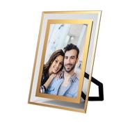 INTIRILIFE cornice in vetro oro - 15x10 cm foto e immagini - Per foto di bambini, foto di famiglia, foto di matrimonio - Regalo adatto per occasioni speciali
