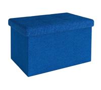 INTIRILIFE Panca pieghevole 49x30x30 cm in OCEAN BLUE - Cubo di seduta con coperchio e vano portaoggetti in tessuto con incavi - Cubo di seduta poggiapiedi richiudibile cassetto portaoggetti sgabello
