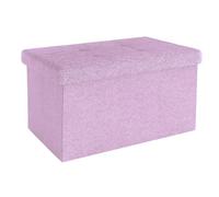 Intirilife Panca pieghevole 49x30x30 cm in rosa - Cubo di seduta con coperchio e vano portaoggetti in tessuto con incavi - Cubo di seduta poggiapiedi richiudibile cassetto portaoggetti sgabello sedile