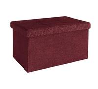 Intirilife Panca pieghevole 49x30x30 cm in rosso -Cubo di seduta con coperchio e vano portaoggetti in tessuto con incavi - Cubo di seduta poggiapiedi richiudibile cassetto portaoggetti sgabello sedile