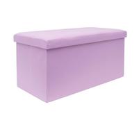 Intirilife Panca pieghevole 76x38x38 cm in rosa - Cubo di seduta con coperchio e vano portaoggetti in tessuto con incavi - Cubo di seduta poggiapiedi richiudibile cassetto portaoggetti sgabello sedile