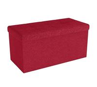Intirilife Panca pieghevole 78x38x38 cm in rosso -Cubo di seduta con coperchio e vano portaoggetti in tessuto con incavi - Cubo di seduta poggiapiedi richiudibile cassetto portaoggetti sgabello sedile