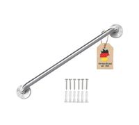 Intirilife portasciugamani in acciaio inox spazzolato - lunghezza 50 cm e diametro asta 19 mm per foratura - portasciugamani porta asciugamani bagno sauna cucina, montaggio a parete