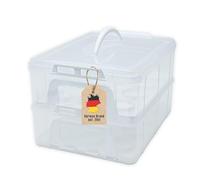INTIRILIFE Scatola da trasporto Contenitore per torte e cupcake a 2 piani in plastica bianca - 36,1 x 26,1 x 21,2 cm - Contenitore da trasporto per muffin scatola per torte