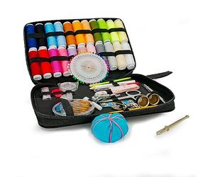 Intirilife Set da cucito multifunzionale da 126 pezzi in Nero con dimensioni di 14.5 x 21.5 x 3.6 cm - Per principianti e professionisti per cucire a casa o in viaggio