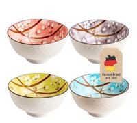 4x Set di ciotole giapponesi in 4 colori Cherry Blossom Design 11,2 x 5,8 cm