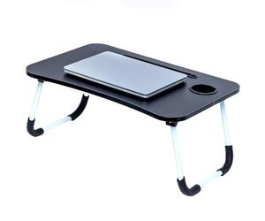 INTIRILIFE Tavolo pieghevole per laptop in Nero con una dimensione di 60 x 40 x 28 cm - Tavolo da lettura, tavola per la colazione, vassoio per libri per letto, ufficio a casa, ufficio e in viaggio