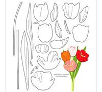 Into The Blooms Tulipani Fustelle per la creazione di biglietti fai da te Scrapbooking Fiore Metallo Fustelle per carta Artigianato Scrapbooking Forniture Artigianato Scrapbook Decorazione