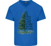 Into The Forest Outdoor Trekking Escursionismo Maglietta In Cotone A V Per Uomo