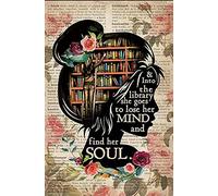 Into The Library Girl Love Books Vintage Wall Art, Amante dei Libri, Dizionario dei Libri Poster Vintage in Metallo e Latta, Decorazione, Regali per Ragazze, Decorazioni per il Soggiorno, Targa in Met