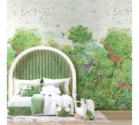 Into The Selvatico Murale Vivaio Holden 99382 Giraffe Tigri Zebre 2.1m X 2.8m