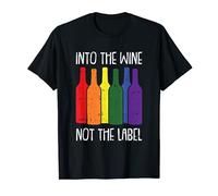 Into The Wine Not The Label Bisexual Pride Drinking LGBT-Q Maglietta
