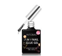 INTOBAS 7 In 1 Colla Per Unghie Finte Extra Forte, 15ml Sette in Uno Nail Glue, Gel Rubber Base per Unghie Finte, Colla Gel Unghie per Tip UV Lunga Durata