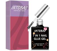 INTOBAS Colla Gel Unghie Per Tip Uv, 15ml 7 in 1 Nail Glue, Rubber Base Gel per Unghie Finte, Colla Per Unghie Finte Resina Extra Forten