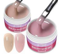 INTOBAS Kit Gel Ricostruzione Unghie 3 IN 1-Gel Per Unghie UV Costruttore Monofasico-Nudo e Rosa-2 * 15g-Base Media Densità-Autolivellante-Per Acrigel Ricostruzione Unghie, Extension,Restauro