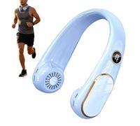 Intorno al collo Ventilatore LED Display Angolo Regolabile Silenzioso | Ventilatore da collo silenzioso portatile di sicurezza per uomo donna casa ufficio palestra viaggi all'aperto campeggio sport