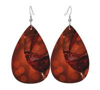 Intoxicated Red Wine Glass Orecchini In Pelle Moda Orecchini Penzolare Accessori Per Decorazioni Donna
