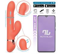 InToYou App Series Mindy Vibe with Up & Down Beads Ring, Finger & Pulsations Function Salmon
