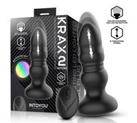 InToYou Krax Thrusting LED Lighted Anal Plug with Remote Black