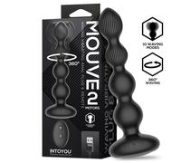 InToYou Mouve Waving Vibrating Anal Plug with Remote Control 2 Motors Black